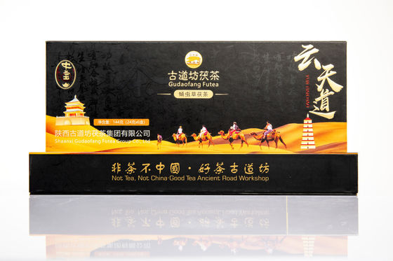 144g Chá chinês Chá Cordyceps Chá Chá escuro feito à mão para presentear amigos e familiares