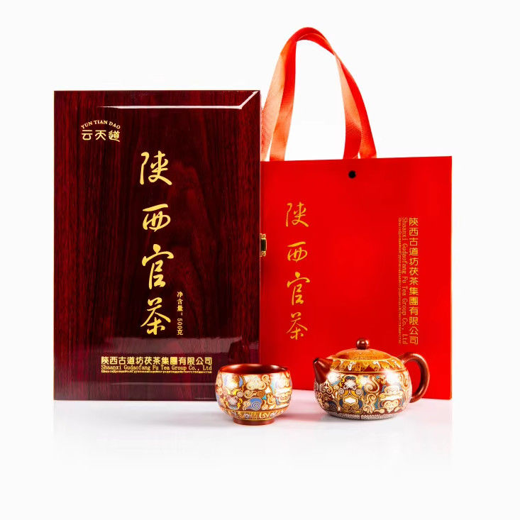 Chá oficial Jingyang Chá Fuzhuan Chá Flor Dourada Chá de tijolo Um sabor de melhor chá
