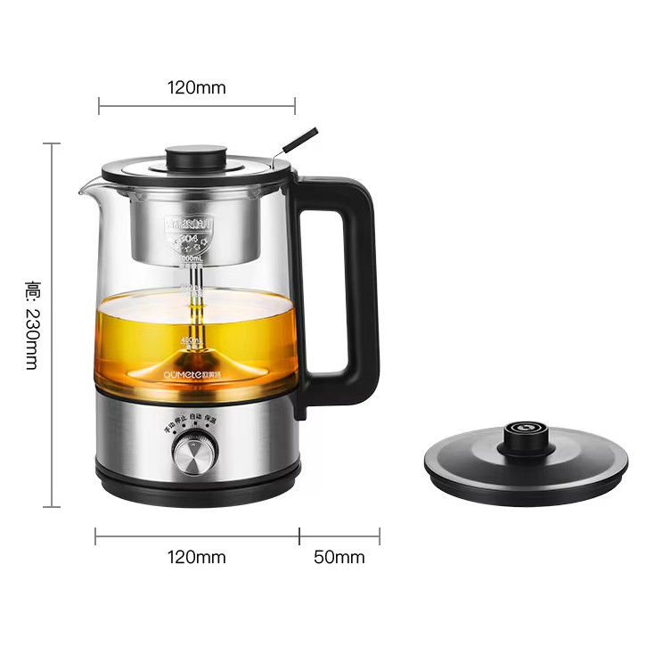 OUMETE Spray Steam Thermostatic Teapot Glass Kettle OMT-PC1020 A combinação perfeita de saúde e estilo