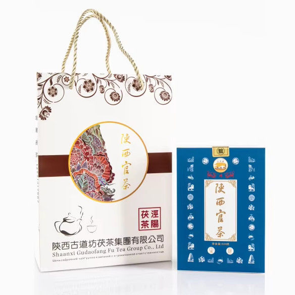 Período de validade de longo prazo 1000g Colecionável Grade Brick Tea Ouro preto com flores douradas de Shaanxi Fonte oficial de chá